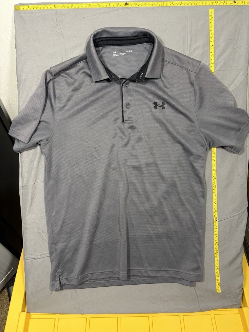 Under Armour Heat Gear Short Sleeved Polo Mens Large Golf Performance Gray